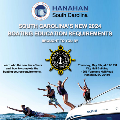 Boating Education Course (New Requirements SCDNR) - Thursday, May 9, 2024 6pm