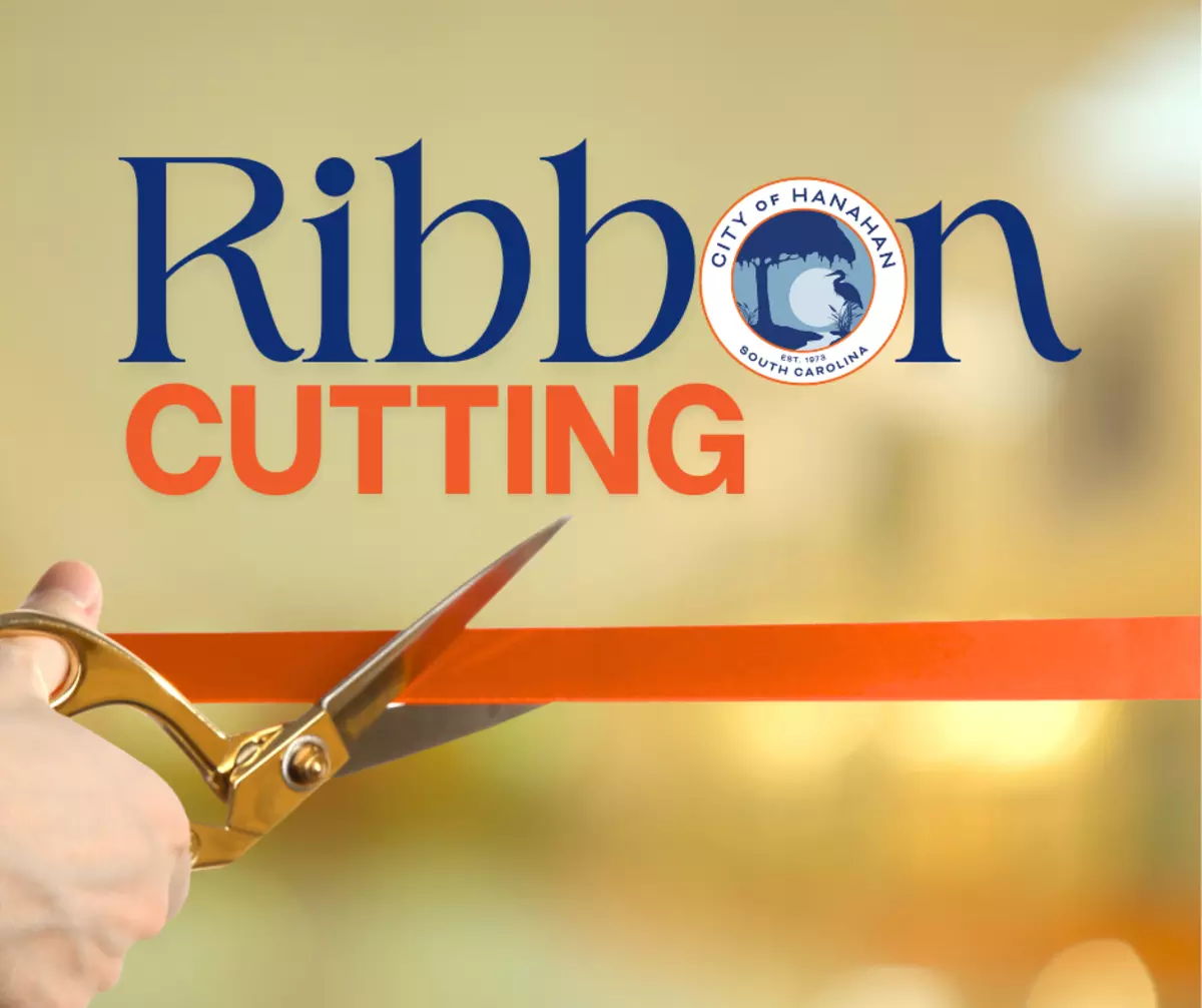 Ribbon Cutting w/scissors and a ribbon